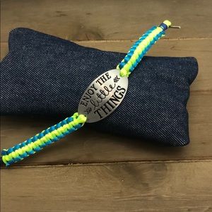 Blue/yellow braided bracelet